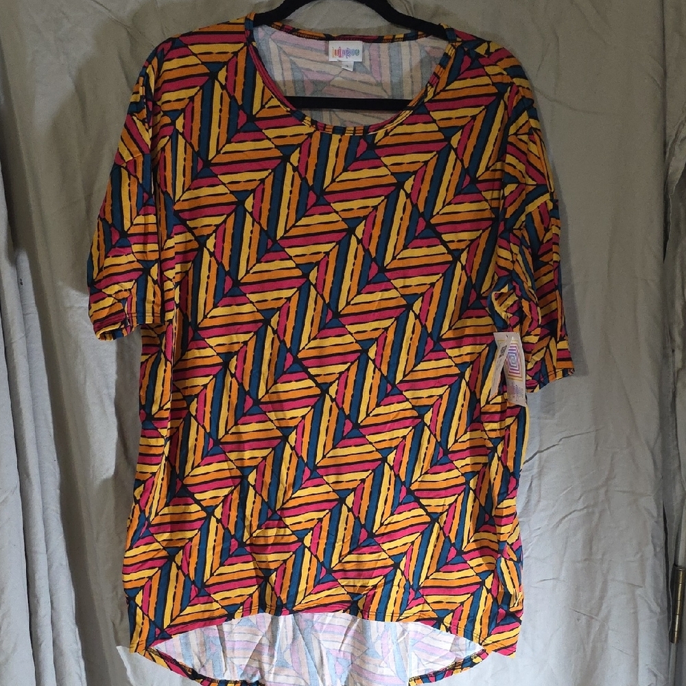 LuLaRoe Multicolor Abstract Pattern Top